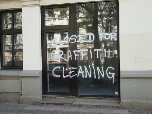 Closed for graffiti cleaning