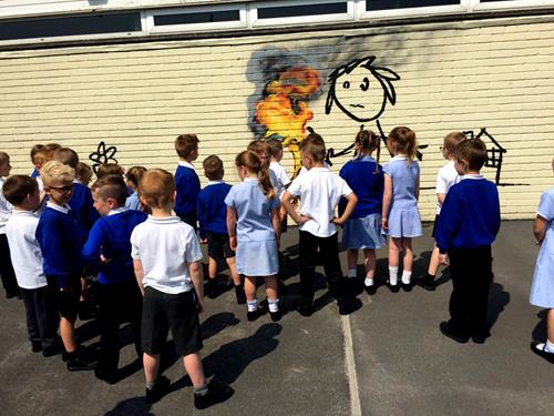 Elementry School House Named After Banksy Receives A Mural